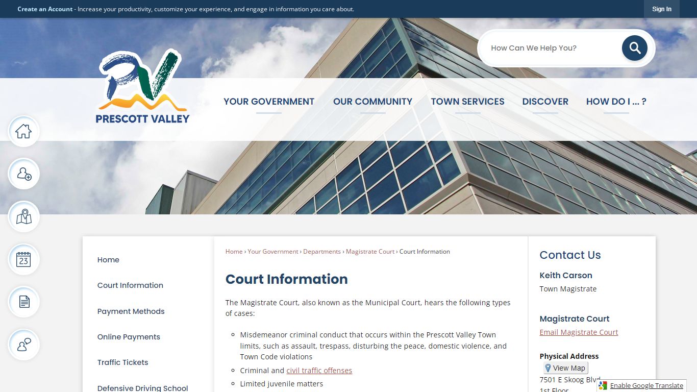 Court Information | Prescott Valley, AZ - Official Website