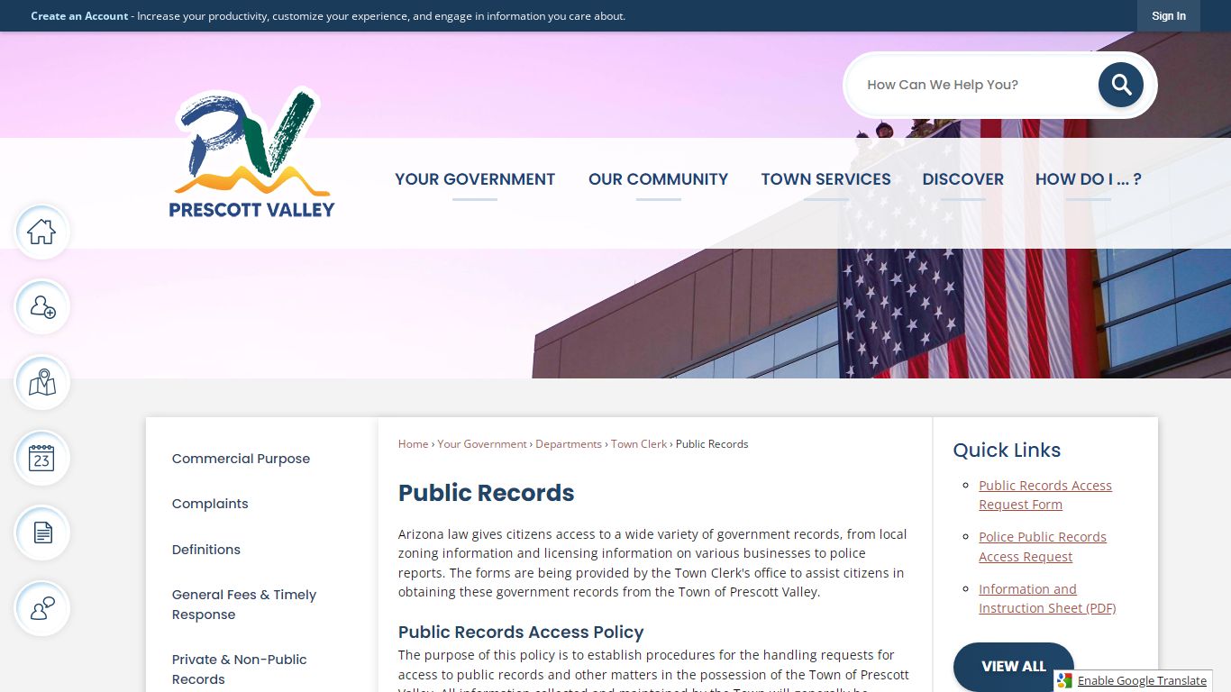 Public Records | Prescott Valley, AZ - Official Website